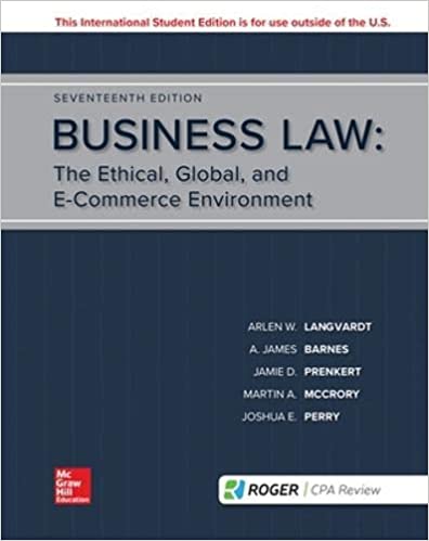 Business Law The Ethical, Global, and E-Commerce Environmen 17th Edition Arlen Langvardt