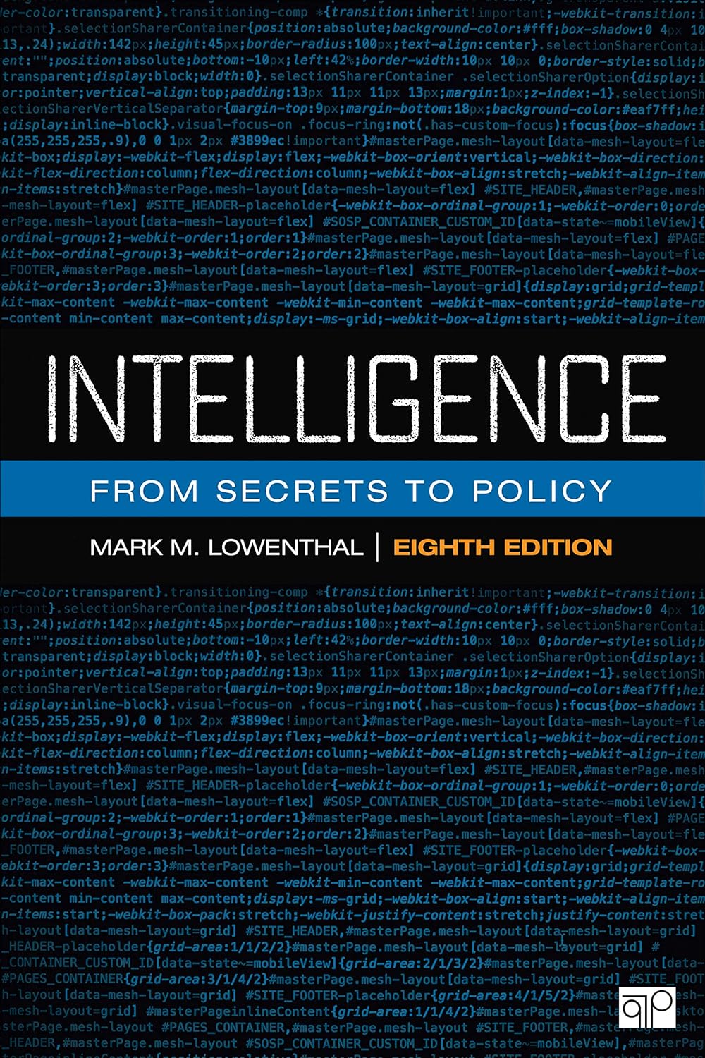 Intelligence From Secrets to Policy,8th Edition by Mark M.Lowenthal