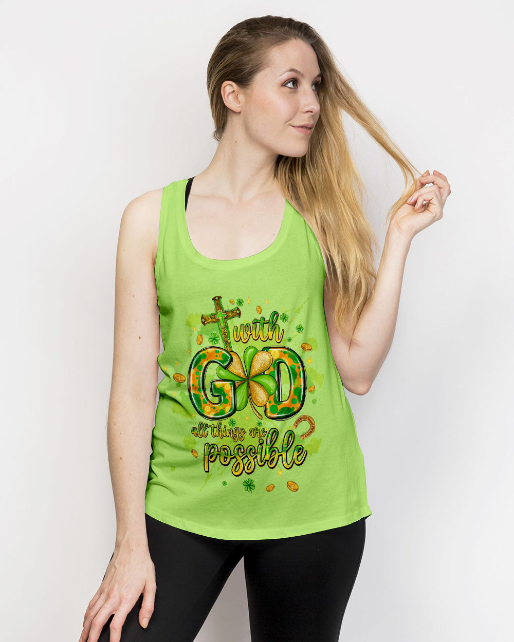 With God All Things Are Possible Patrick's Day Women's All Over Print Shirt - Tltw0301245