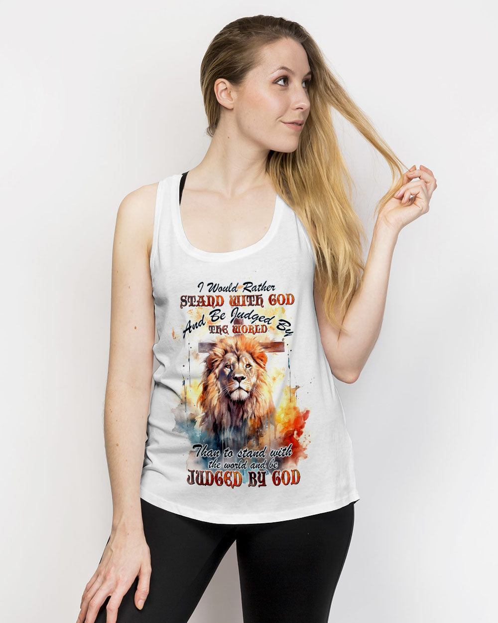 I Would Rather Stand With God Painting Lion Women's All Over Print Shirt - Tltw0410233