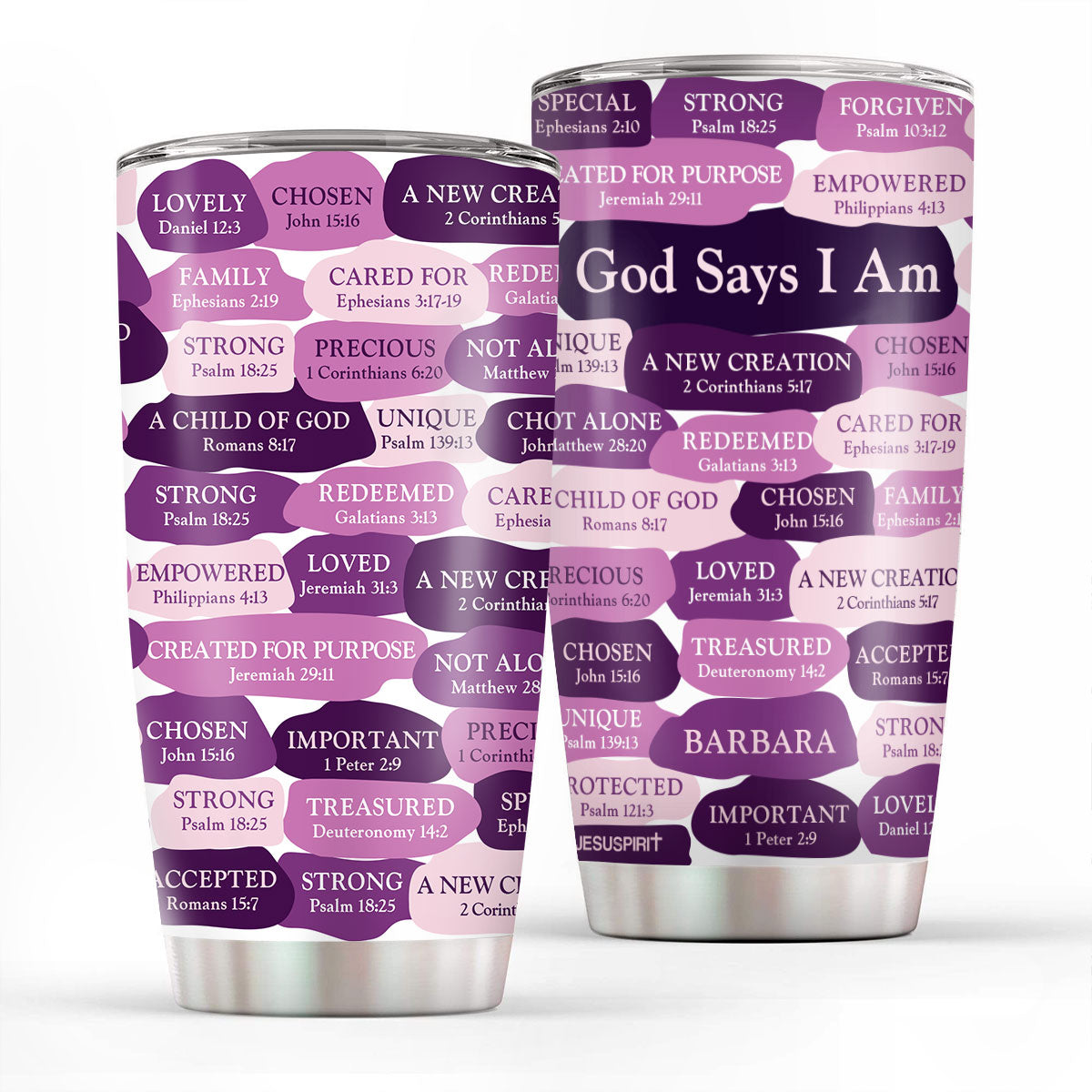 Personalized Stainless Steel Tumbler | What God Says About You | Christian Gift For Worship Friends SSTHN699