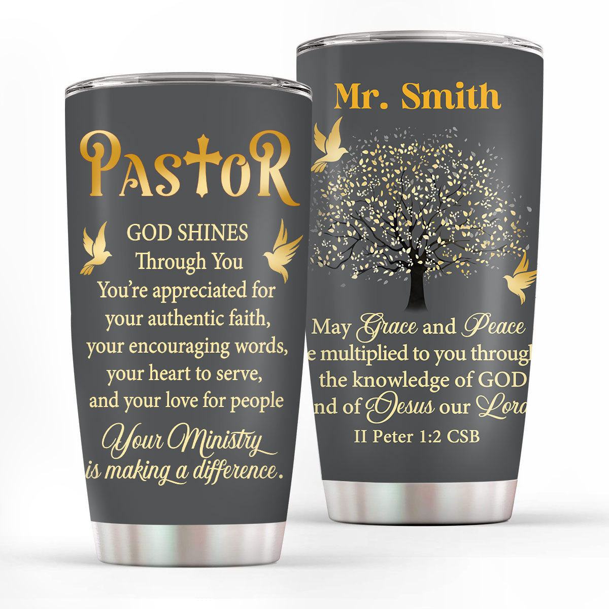 Christian Faith Gifts | Stainless Steel Tumbler | Grace And Peace SSTNAM1003B