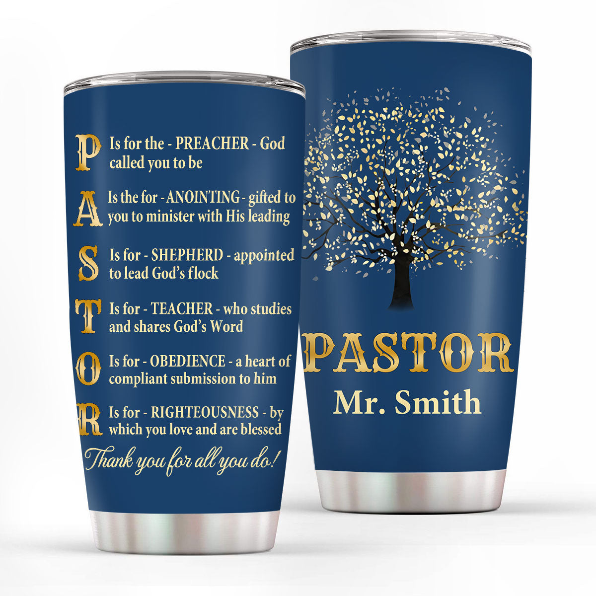 Christian Faith Gifts | Stainless Steel Tumbler | Thank You Pastor SSTNAM1002A