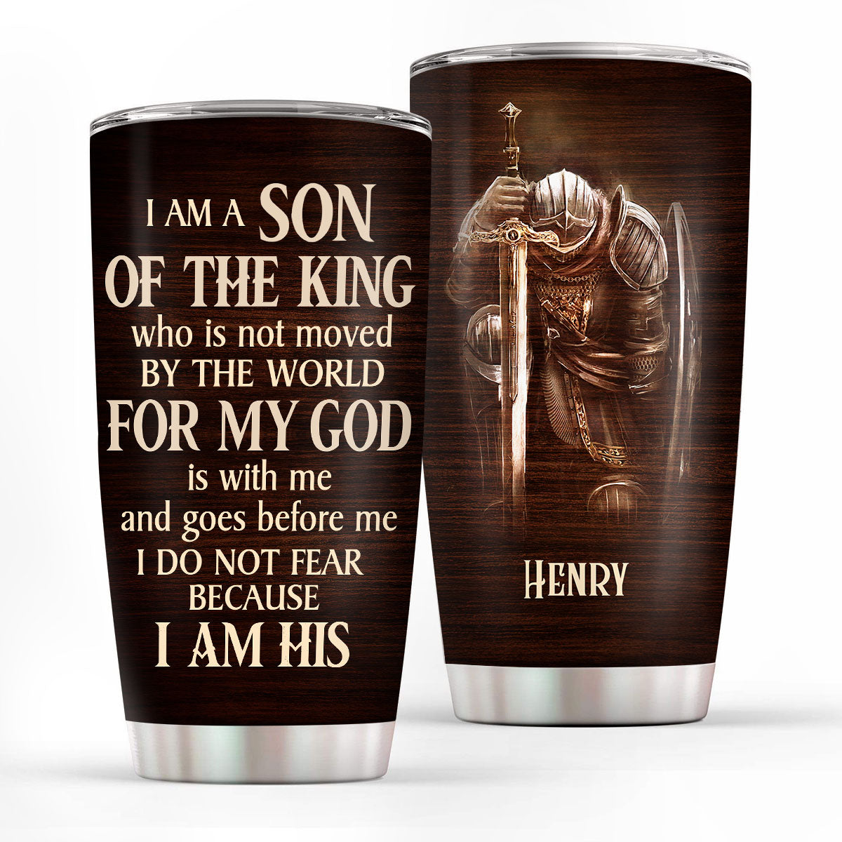 Personalized Stainless Steel Tumbler | For My God Is With Me And Goes Before Me | Spiritual Christian Inspirational Gift SSTM317D