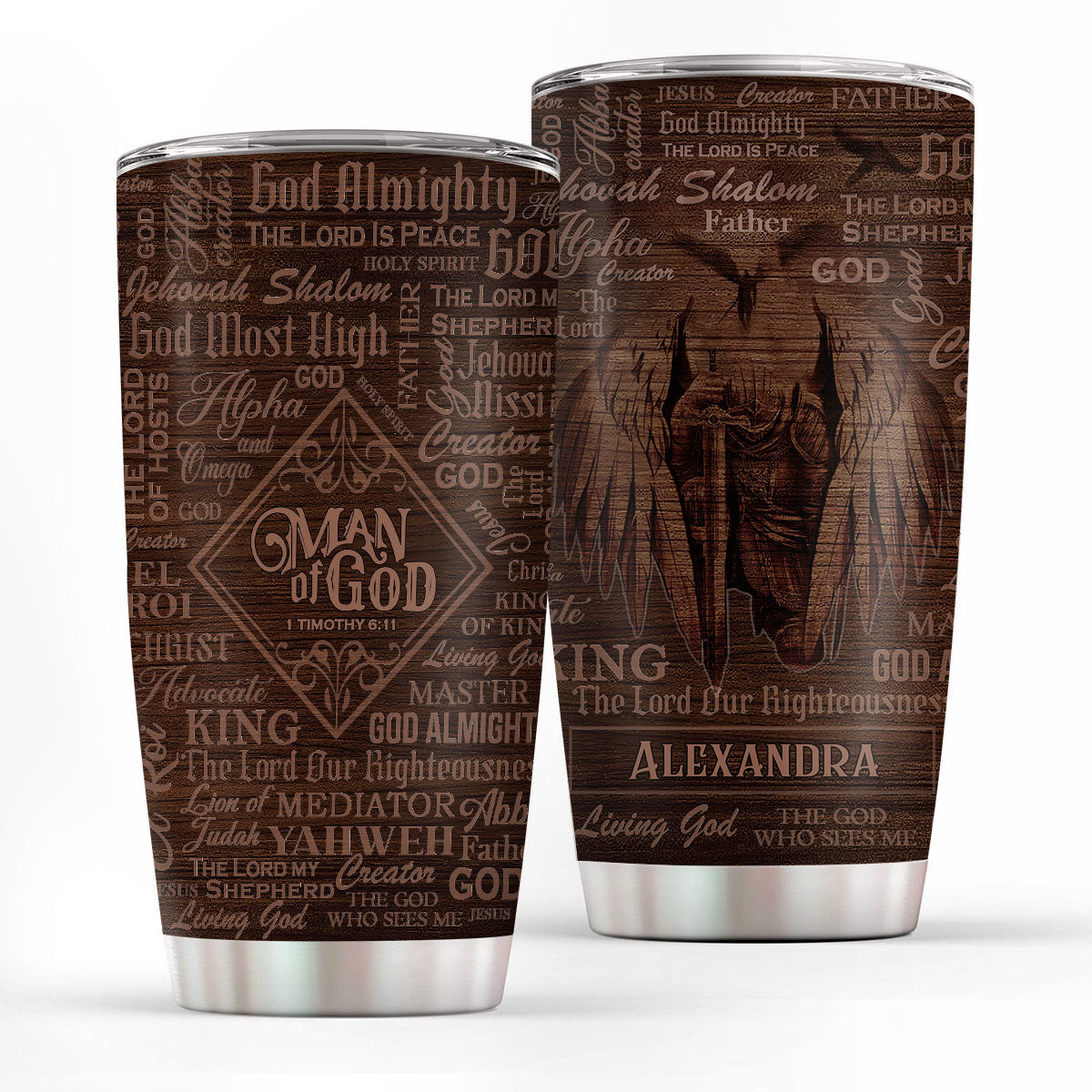 Personalized Stainless Steel Tumbler | Man Of God | Faith Christian Bible Scripture Prayer Gifts SSTM503