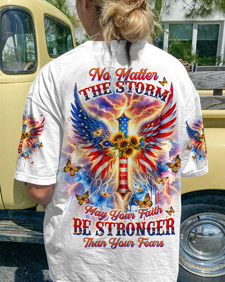 No Matter The Storm Cross Wings Women's All Over Print Shirt - Tltw0912235