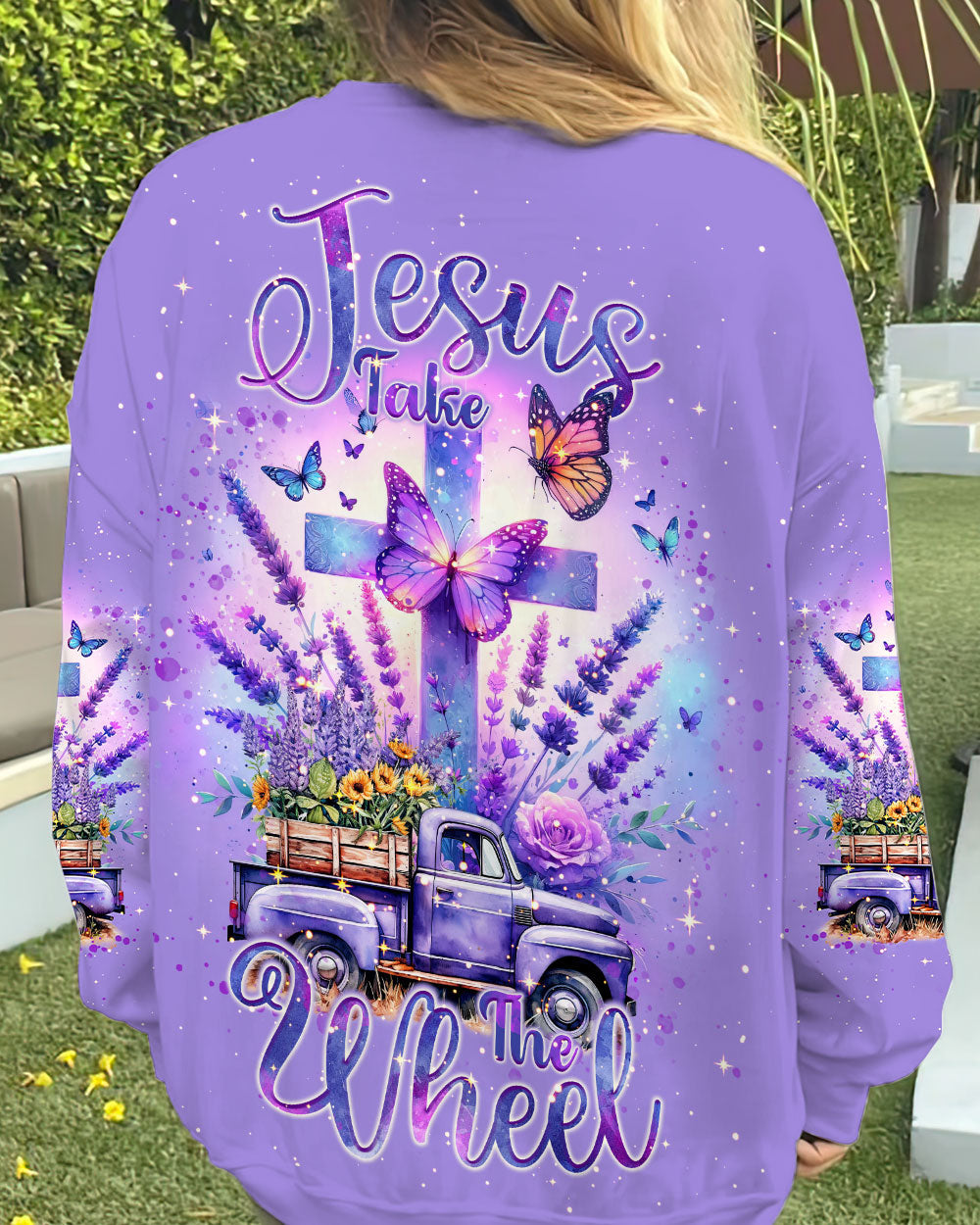 Jesus Take The Wheel Lavender Women's All Over Print Shirt - Tlnt2802243