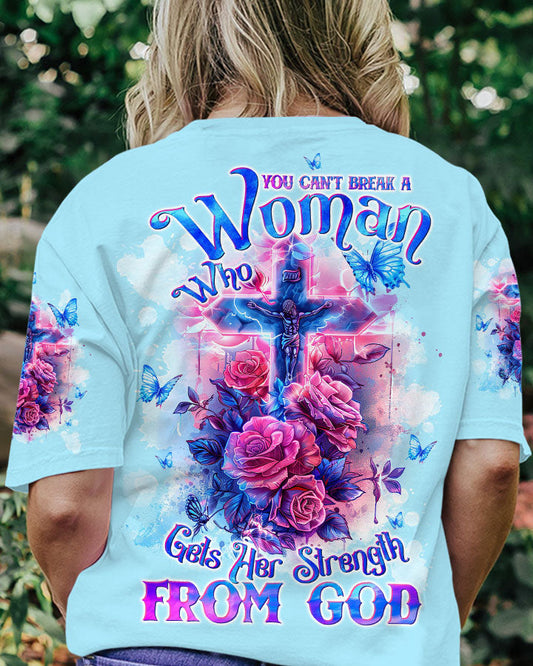 You Can't Break A Woman Cross Rose Women's All Over Print Shirt - Tltw1803242