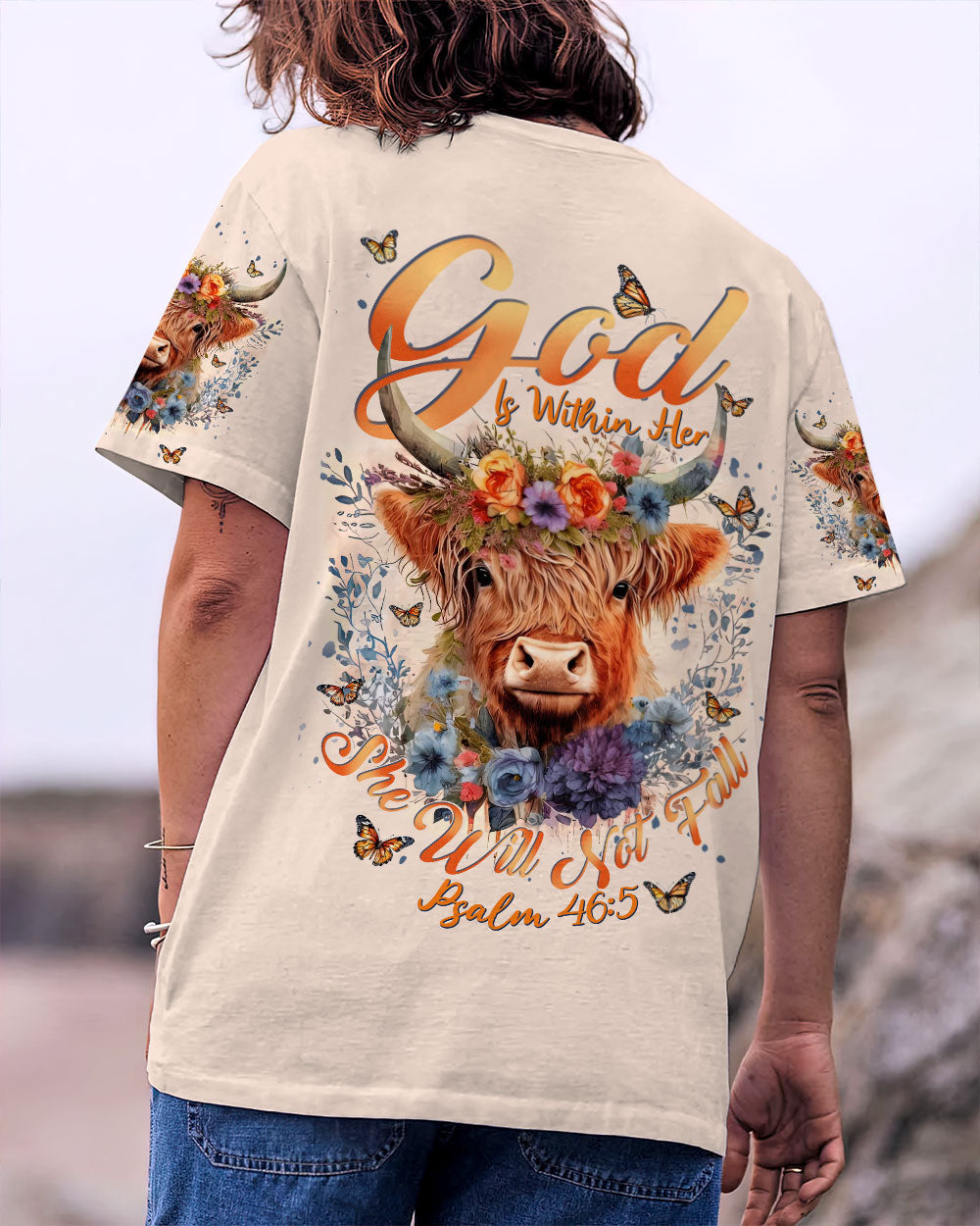 God Is Within Her Cow Women's All Over Print Shirt - Tlnt2209233