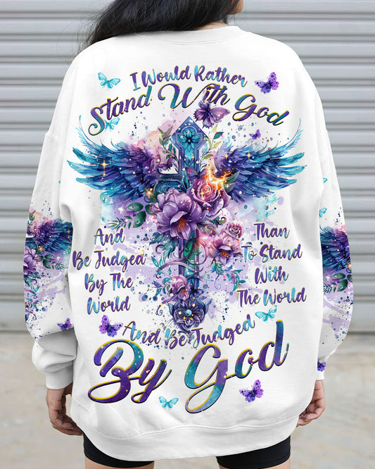 I Would Rather Stand With God Cross Wings Women's All Over Print Shirt - Tlnt0203244