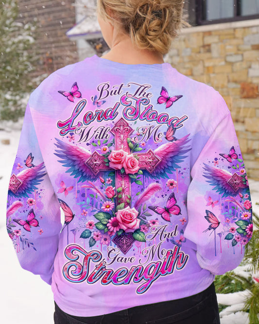 Lord Stood With Me Cross Wings Rose Women's All Over Print Shirt - Tltr0502244