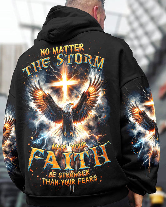 No Matter The Storm Eagle Cross Men's All Over Print Shirt - Tltr1412234