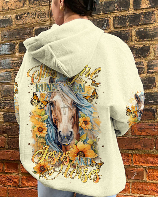 Runs On Jesus And Horses Women's All Over Print Shirt - Tltr0901241