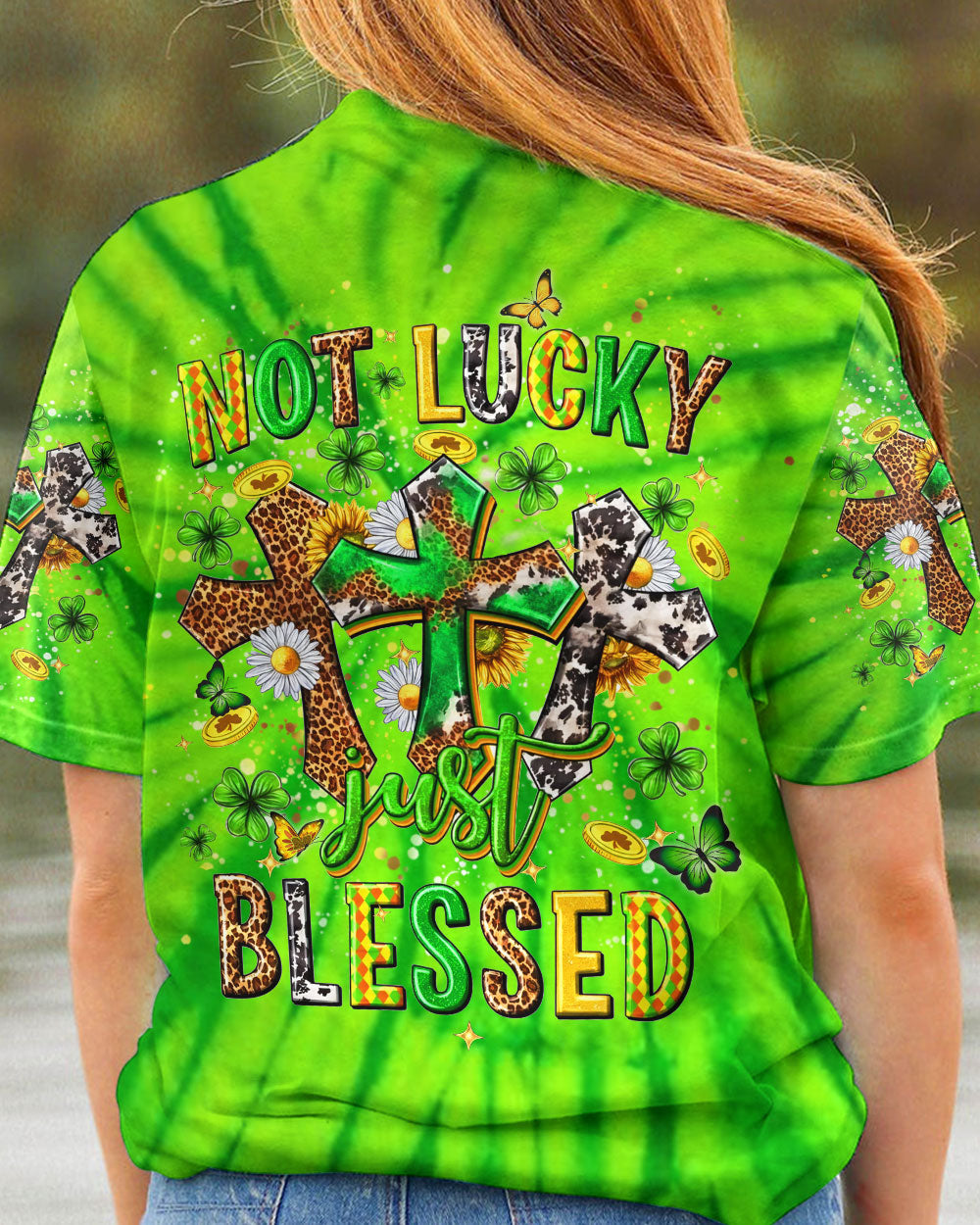 Not Lucky Just Blessed St Patrick's Day Women's All Over Print Shirt - Yhhn2501243