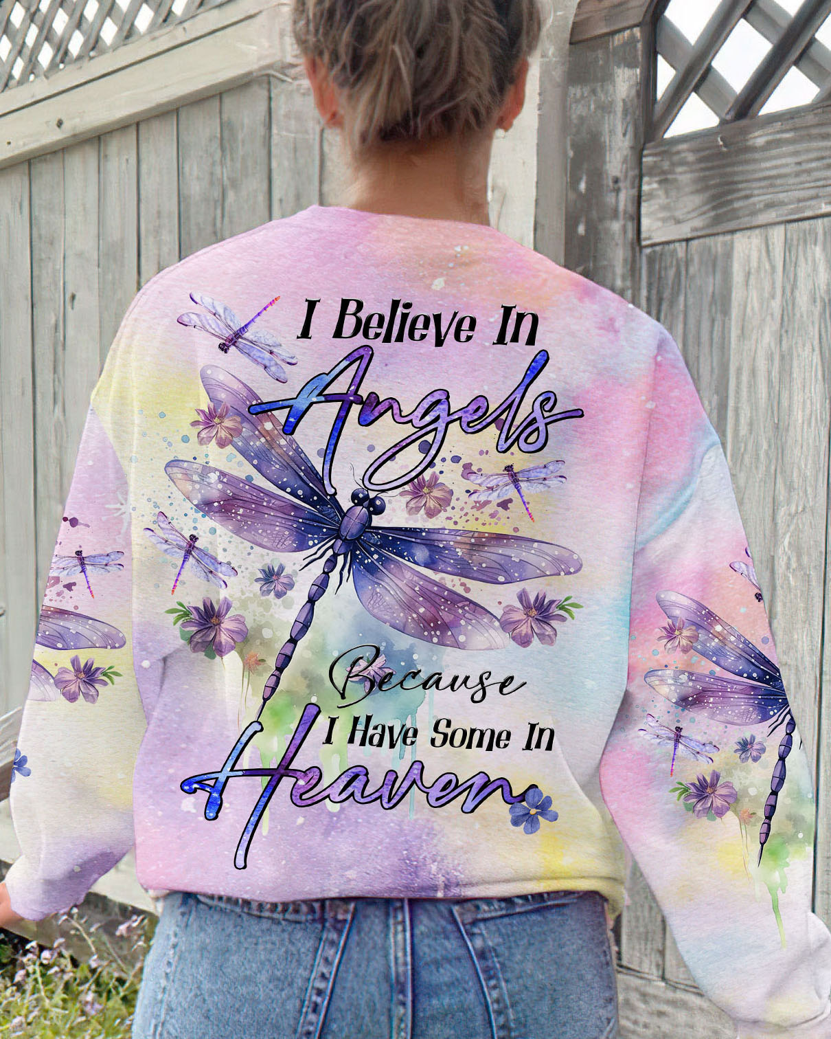 I Believe In Angels Dragonfly Women's All Over Print Shirt - Tltr1409232