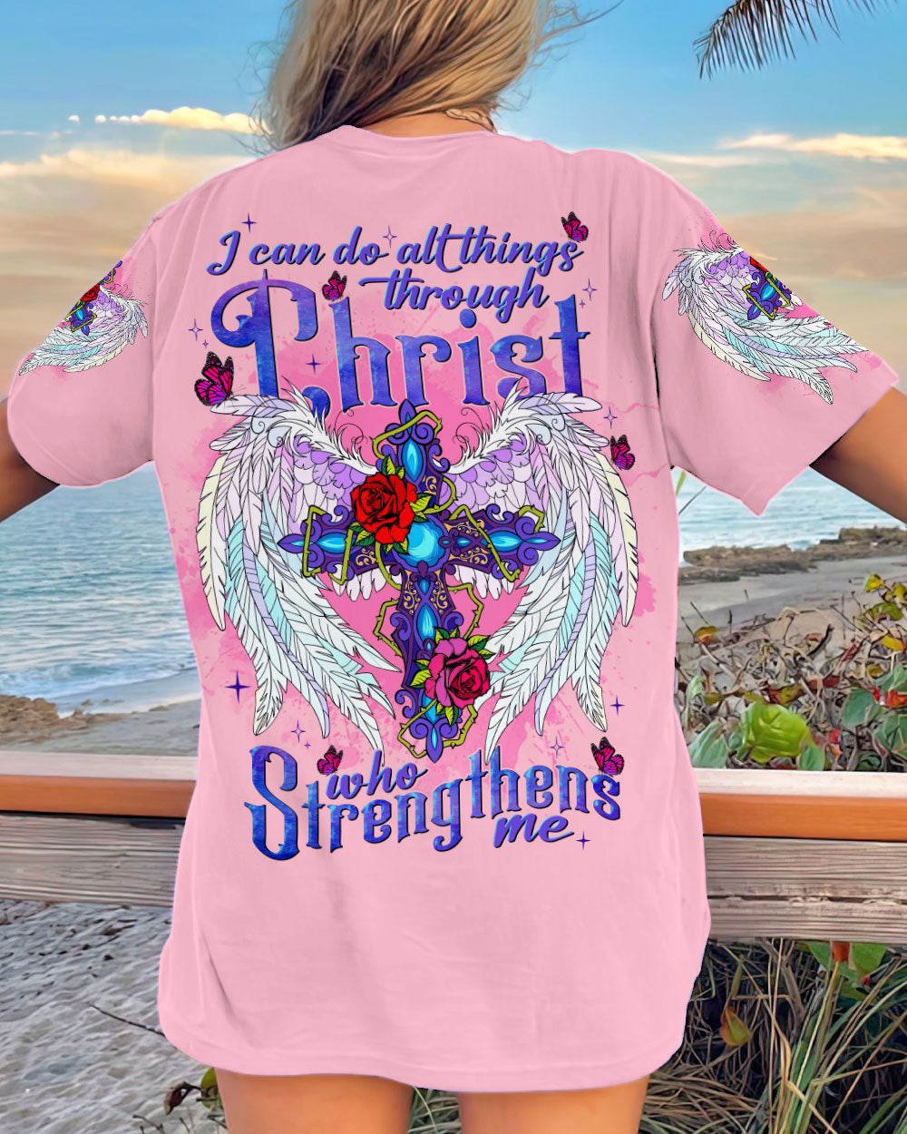 I Can Do All Things Through Christ Wings Women's All Over Print Shirt - Tlnt0707232