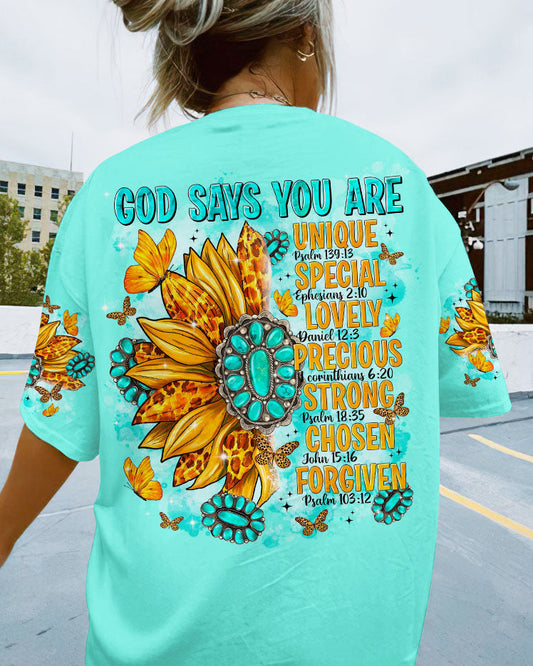 God Says You Are Sunflower Women's All Over Print Shirt - Tltr2702244