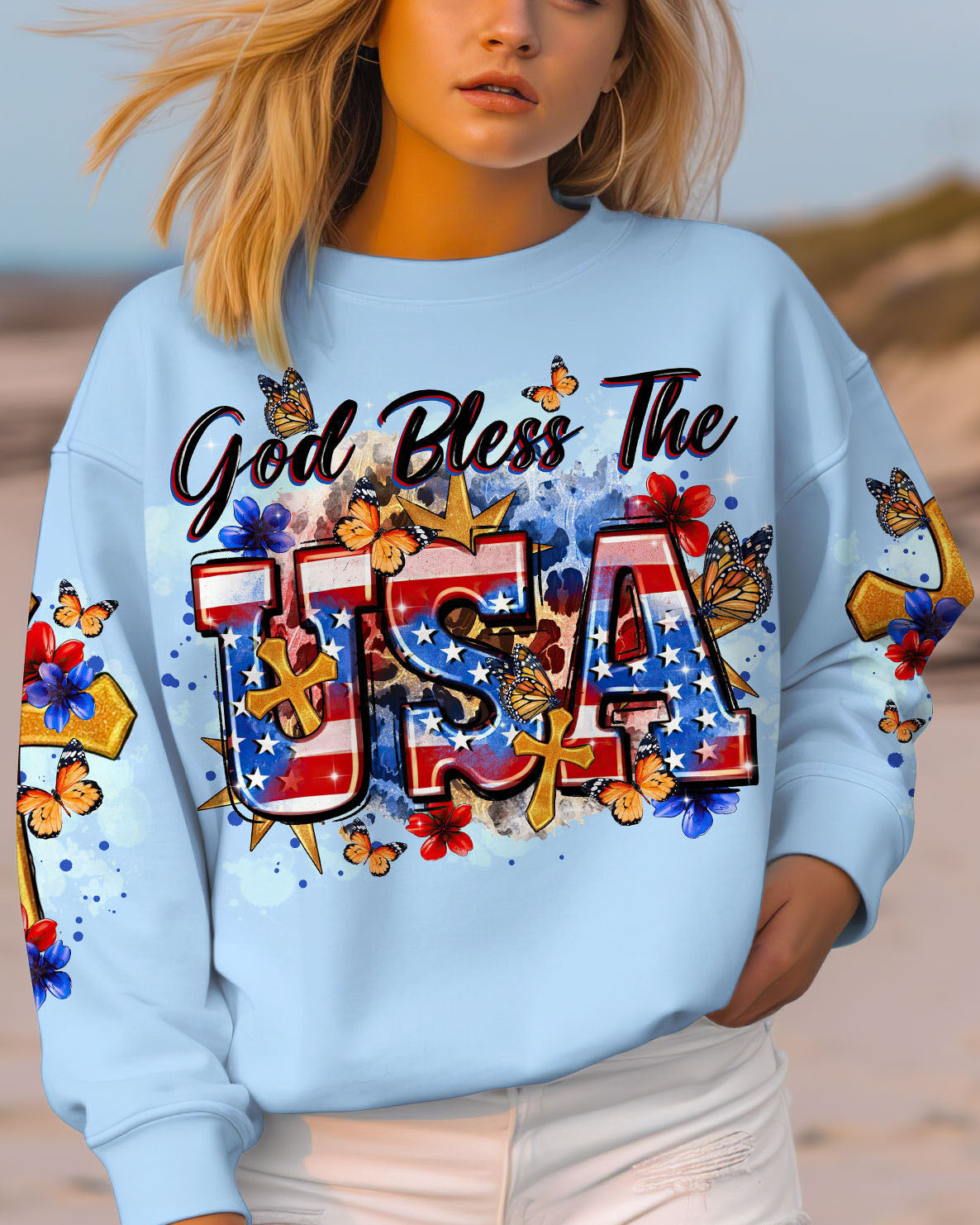 God Bless The USA Women's All Over Print Shirt - Tltr1509233