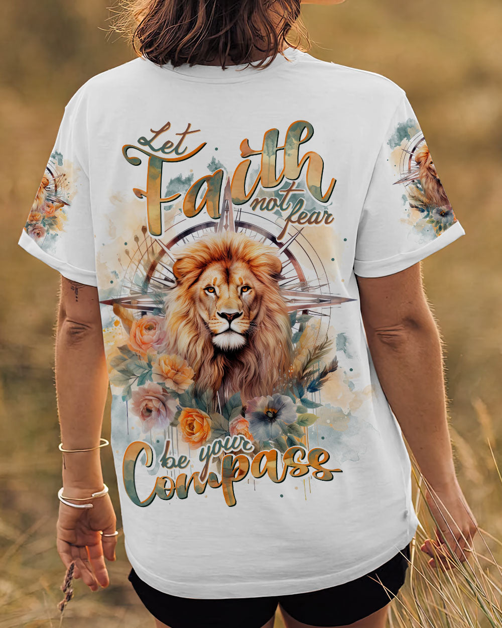 Let Faith Be Your Compass Lion Women's All Over Print Shirt - Tlnt0510233