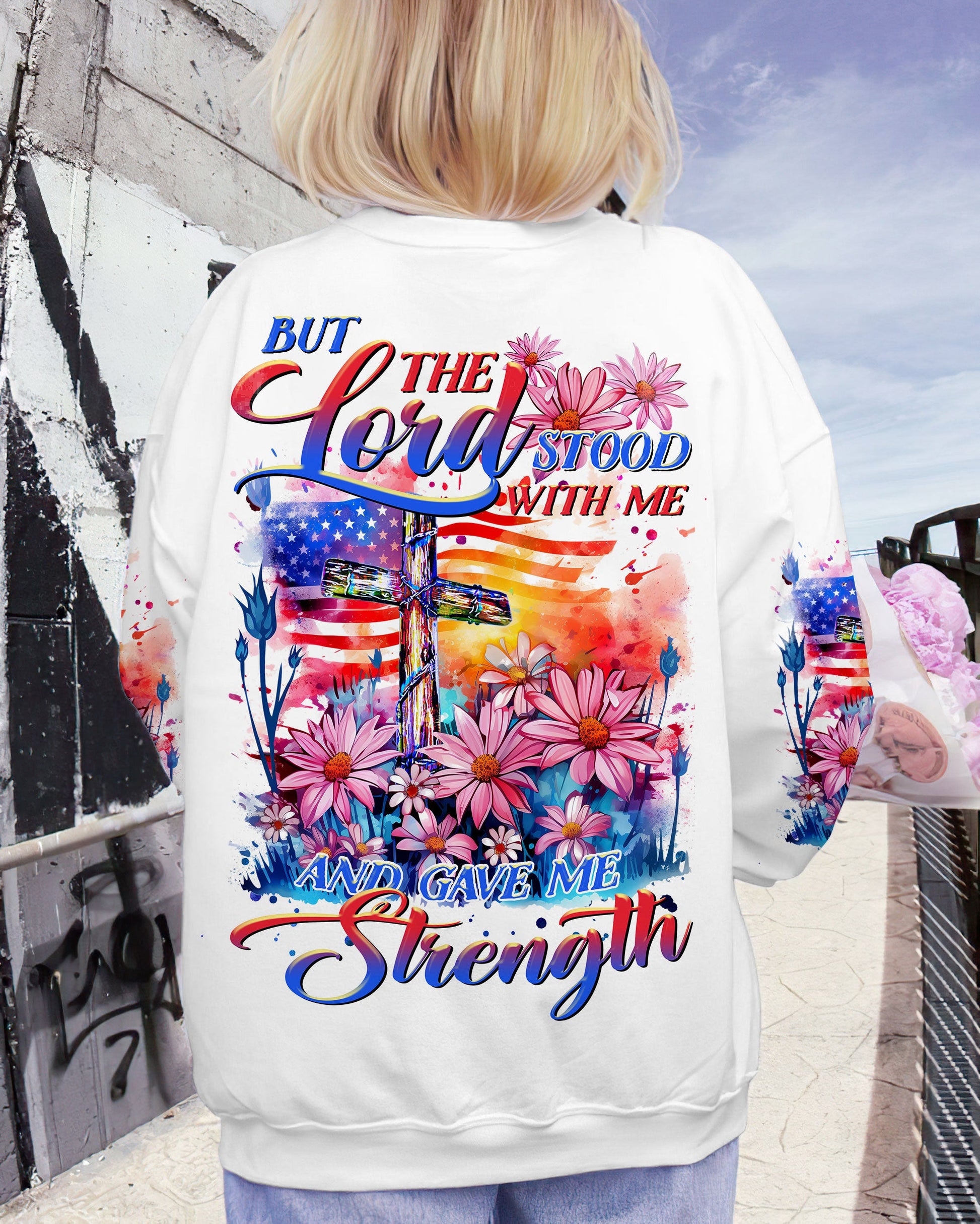 Lord Stood With Me Floral Flag Women's All Over Print Shirt - Tltr2608232