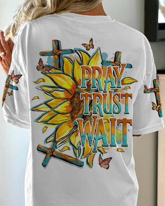 Pray Trust Wait Women's All Over Print Shirt - Tytd1007233