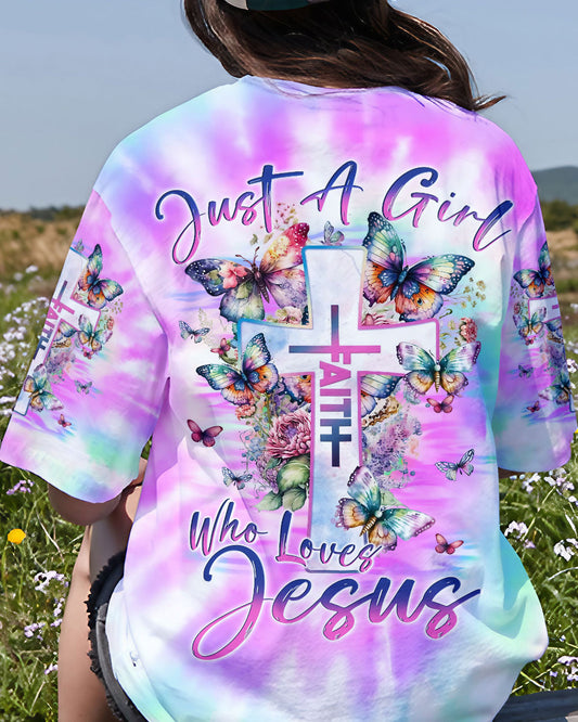 Just A Girl Who Loves Jesus Tie Dye Women's All Over Print Shirt - Yhln0707233