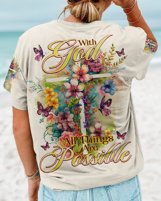 With God All Things Are Possible Women's All Over Print Shirt - Tlno2007233