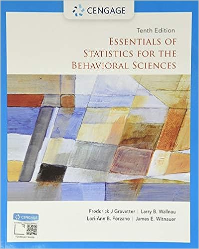 Essentials Of Statistics For The Behavioral Sciences 10th Edition by Frederick J Gravetter