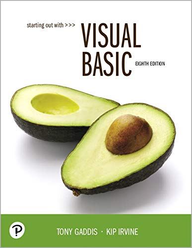 Starting Out with Visual Basic 8th Edition