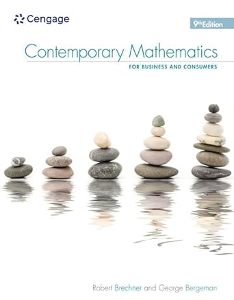 Contemporary Mathematics For Business And Consumers  9th Edition