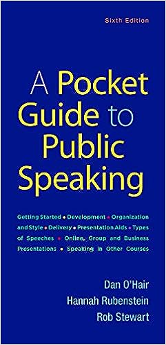 A Pocket Guide to Public Speaking 6th Edition by Dan O??Hair