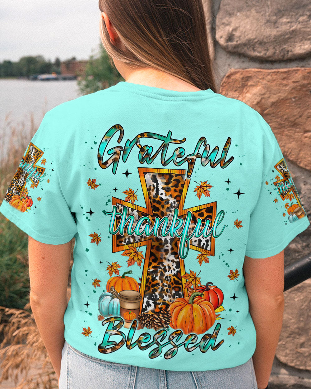 Grateful Thankful Blessed Women's All Over Print Shirt - Yhln1008231