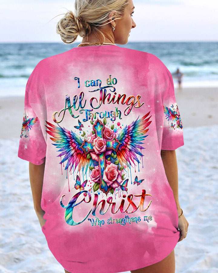 I Can Do All Things Through Christ Wings Tie Dye Women's All Over Print Shirt - Tltw2010232