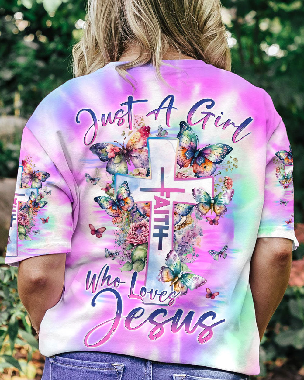 Just A Girl Who Loves Jesus Tie Dye Women's All Over Print Shirt - Yhln0707233