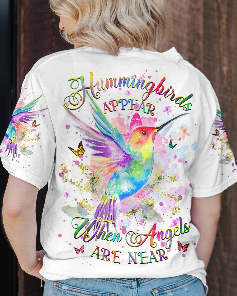 Hummingbirds Appear When Angels Are Near Women's All Over Print Shirt - Yhhg1110231