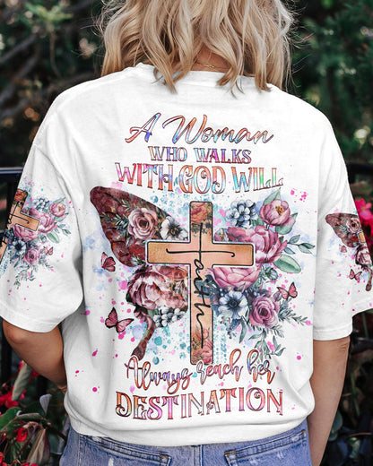 A Woman Who Walks With God Women's All Over Print Shirt - Yhhg0507233