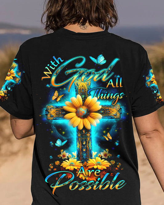 With God All Things Are Possible Women's All Over Print Shirt - Yhdu0610231