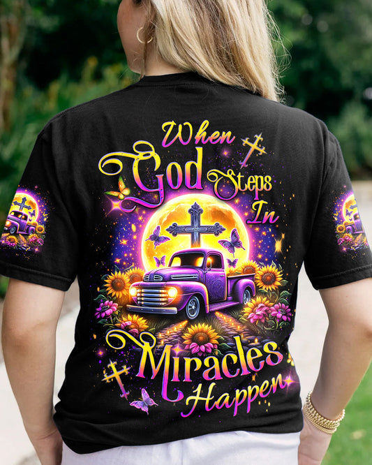 When God Steps In Miracles Happen Women's All Over Print Shirt - Yhdu3101241