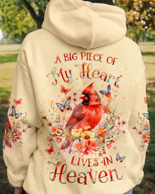 A Big Piece Of My Heart Lives In Heaven Cardinal Women's All Over Print Shirt - Yhlt1603244