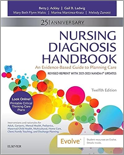 Nursing Diagnosis Handbook 12th Edition by Betty J. Ackley