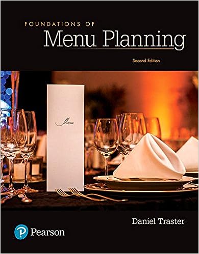 Foundations of Menu Planning 2nd Edition by Daniel Traster