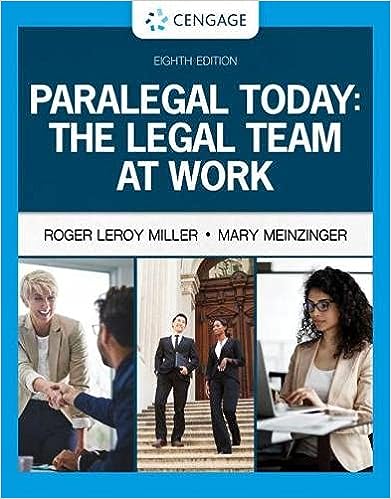 Paralegal Today The Legal Team at Work 8th Edition by Roger LeRoy Miller