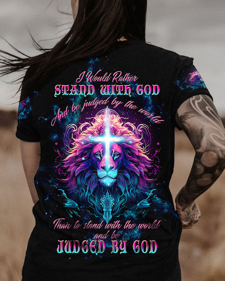 I Would Rather Stand With God Lion Women's All Over Print Shirt - Tltw1809233