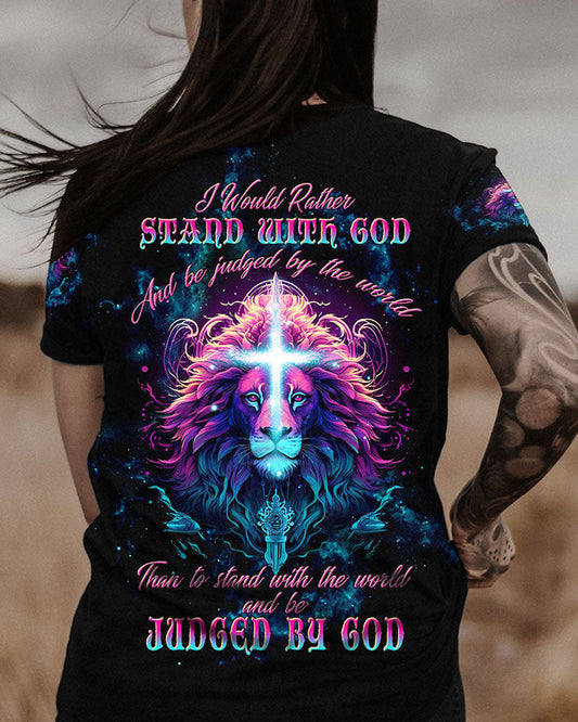 I Would Rather Stand With God Lion Women's All Over Print Shirt - Tltw1809233