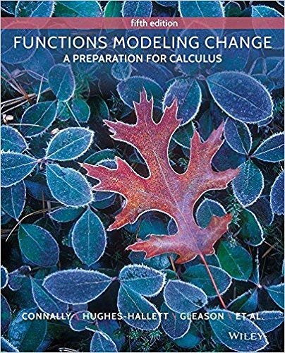 Functions Modeling Change A Preparation for Calculus 5th Edition