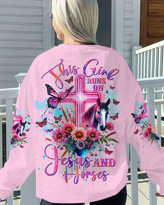 Runs On Jesus And Horses Women's All Over Print - Tltw1812233