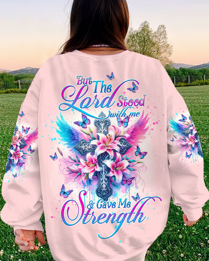 Lord Stood With Me Cross Wings Lilies Women's All Over Print Shirt - Tltw0202244