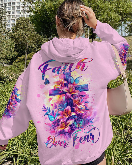 Faith Over Fear Cross Lilies Women's All Over Print Shirt - Tltw1503245