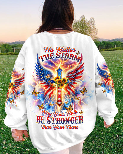 No Matter The Storm Cross Wings Women's All Over Print Shirt - Tltw0912235