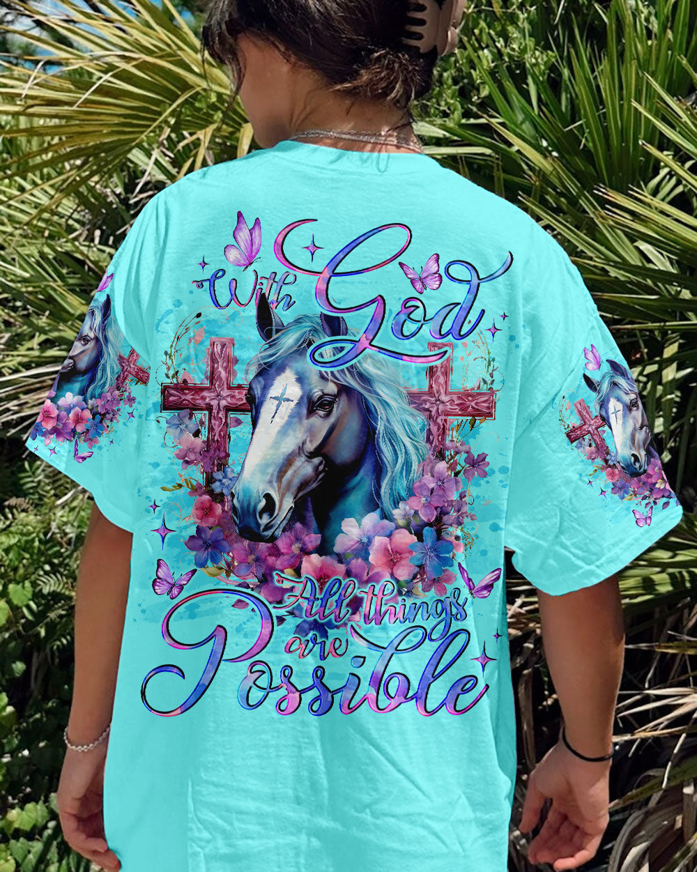 With God All Things Are Possible Horse Women's All Over Print Shirt - Tlno1210233